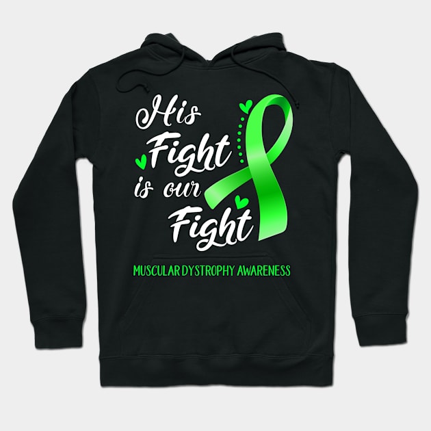 His Fight is Our Fight Muscular Dystrophy Awareness Support Muscular Dystrophy Warrior Gifts Hoodie by ThePassion99